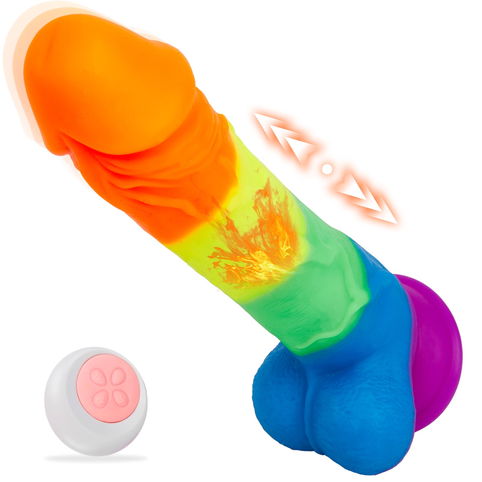 Rainbow Hands Free 7 Thrusting Vibrating Heating Realistic Dildo Fidech Rainbow Hands Free 7 Thrusting Vibrating Heating Realistic Dildo Fidech