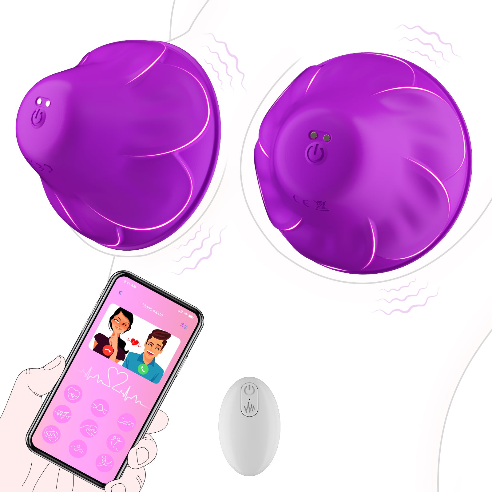 FIDECH Nipple Massage Vibrator for Women with APP and Remote Control