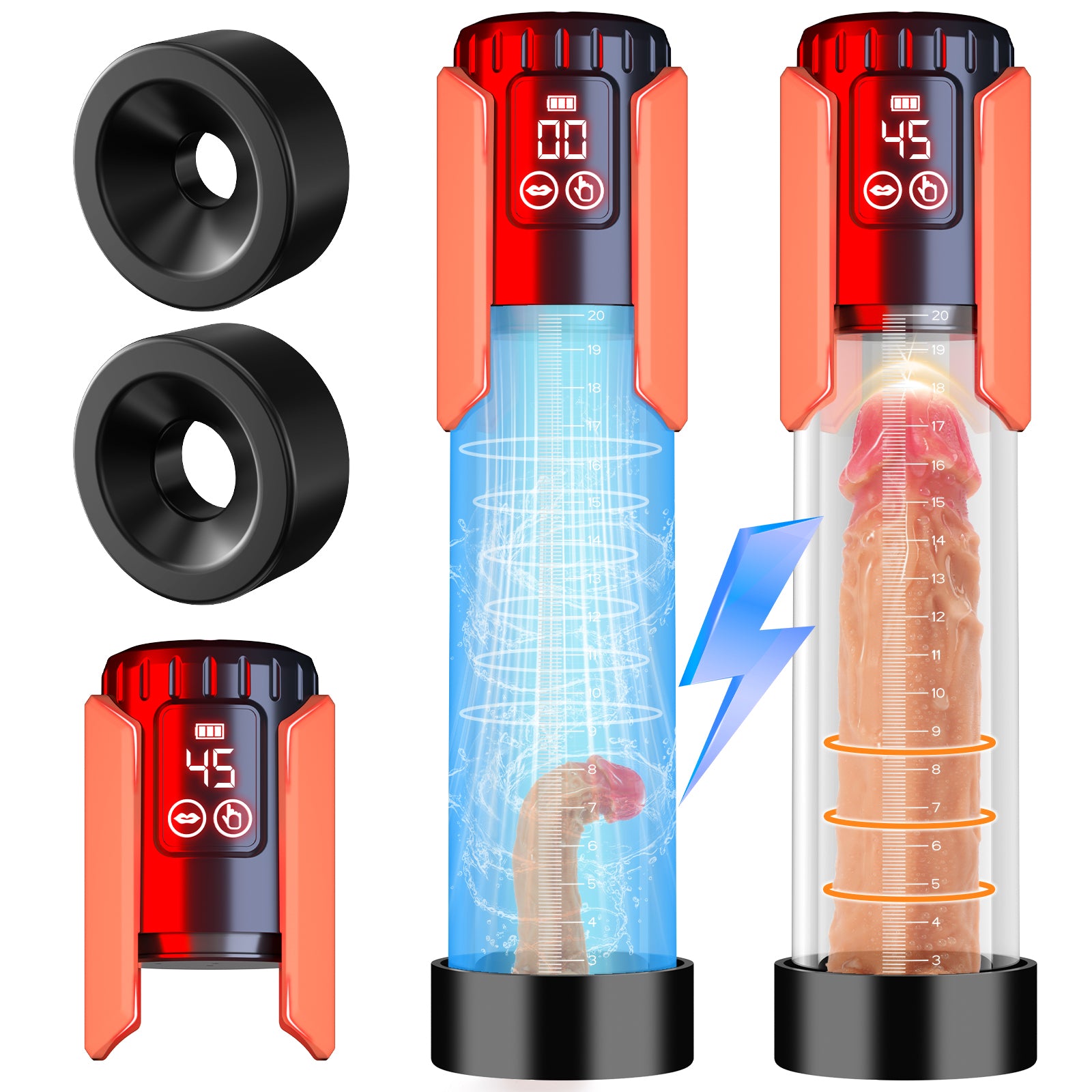 FIDECH Easy-to-See Display Electric Penis Pump Male Toy