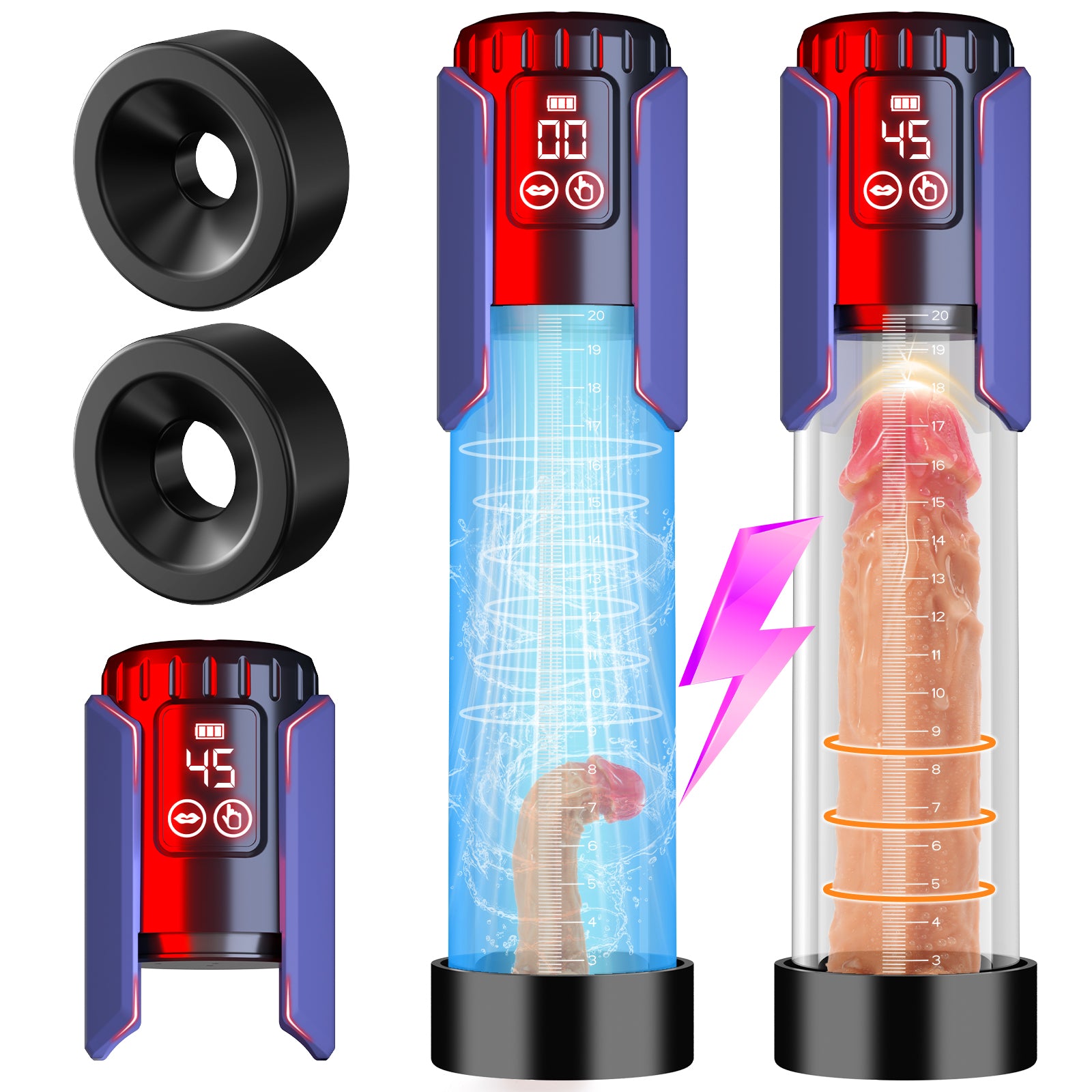 FIDECH Easy-to-See Display Electric Penis Pump Male Toy