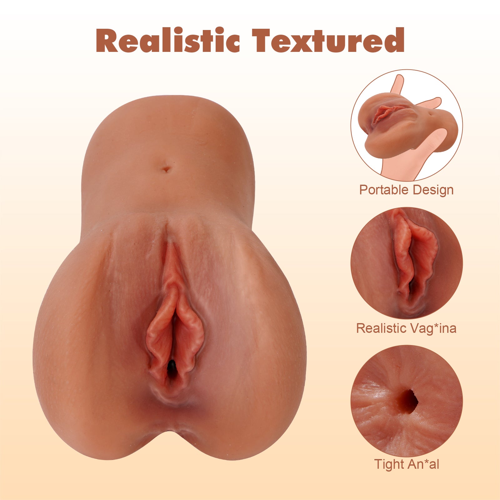 Double Channel Realistic Vagina Ass Pocket Pussy