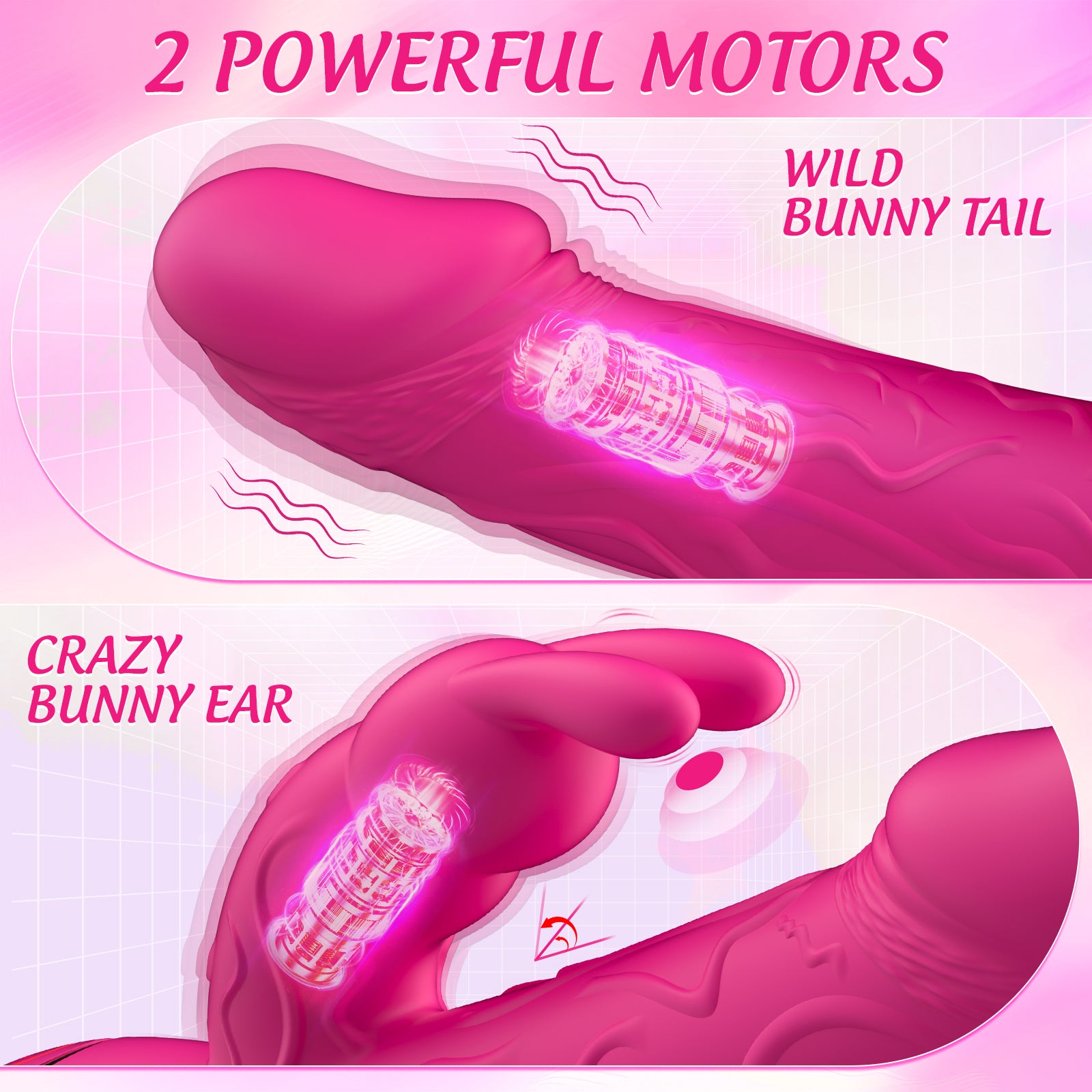 Realistic Prominent Veins 2 Motors 10 Modes Rabbit Vibrator