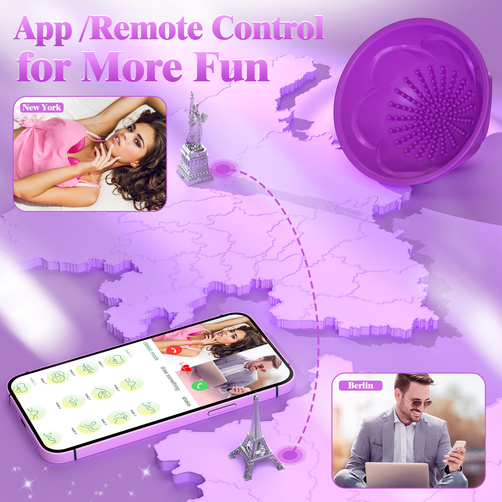 FIDECH Nipple Massage Vibrator for Women with APP and Remote Control
