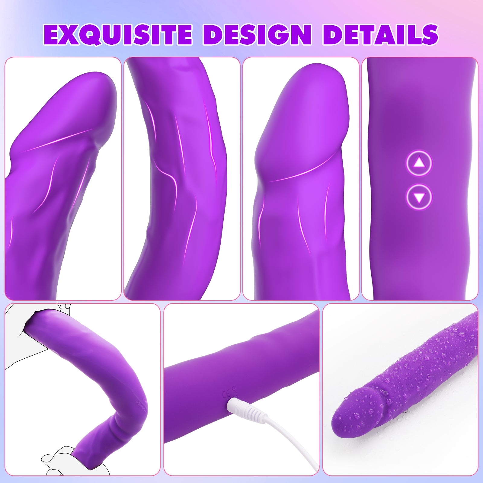 16 Inch Double Ended Heavy Veins Remote Controlled Vibrating Realistic Dildo