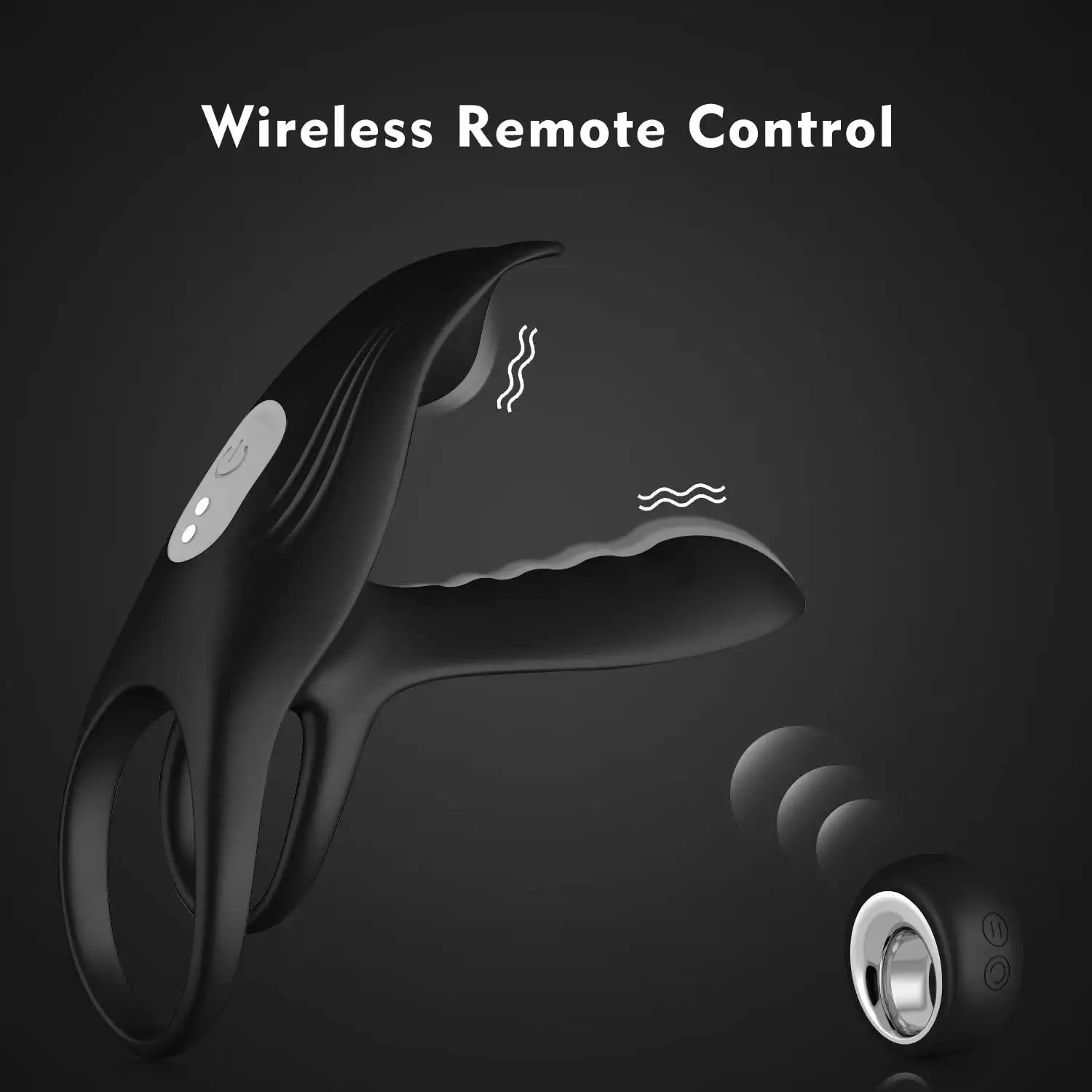 Remote Control G-Spot Clit Massaging 10 Vibrating Dual Cock Ring for Couple