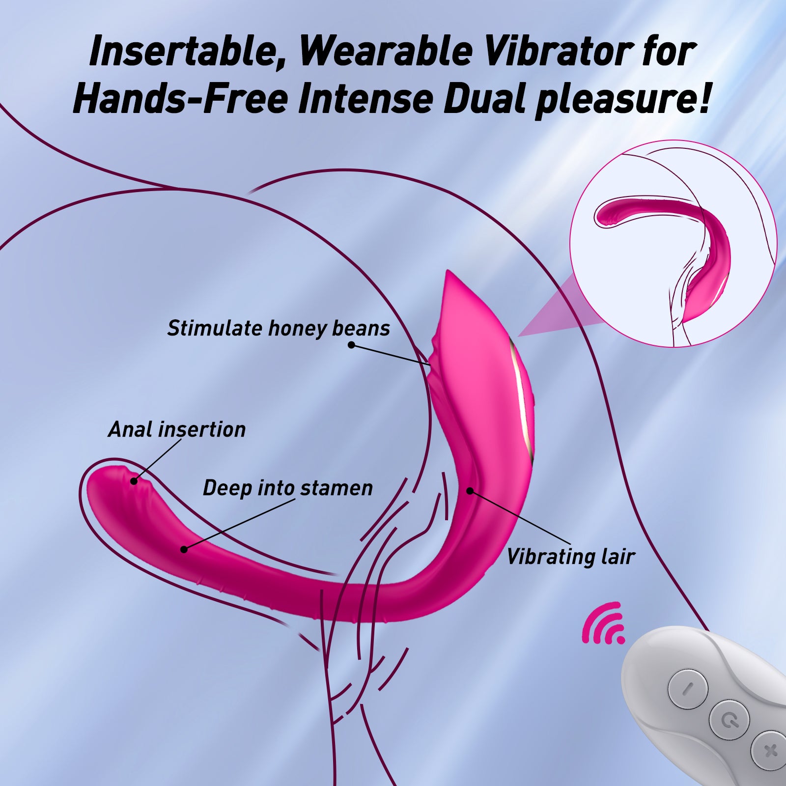 Mini Manta Wearable Remote Controlled 10 Intensity Vibrator