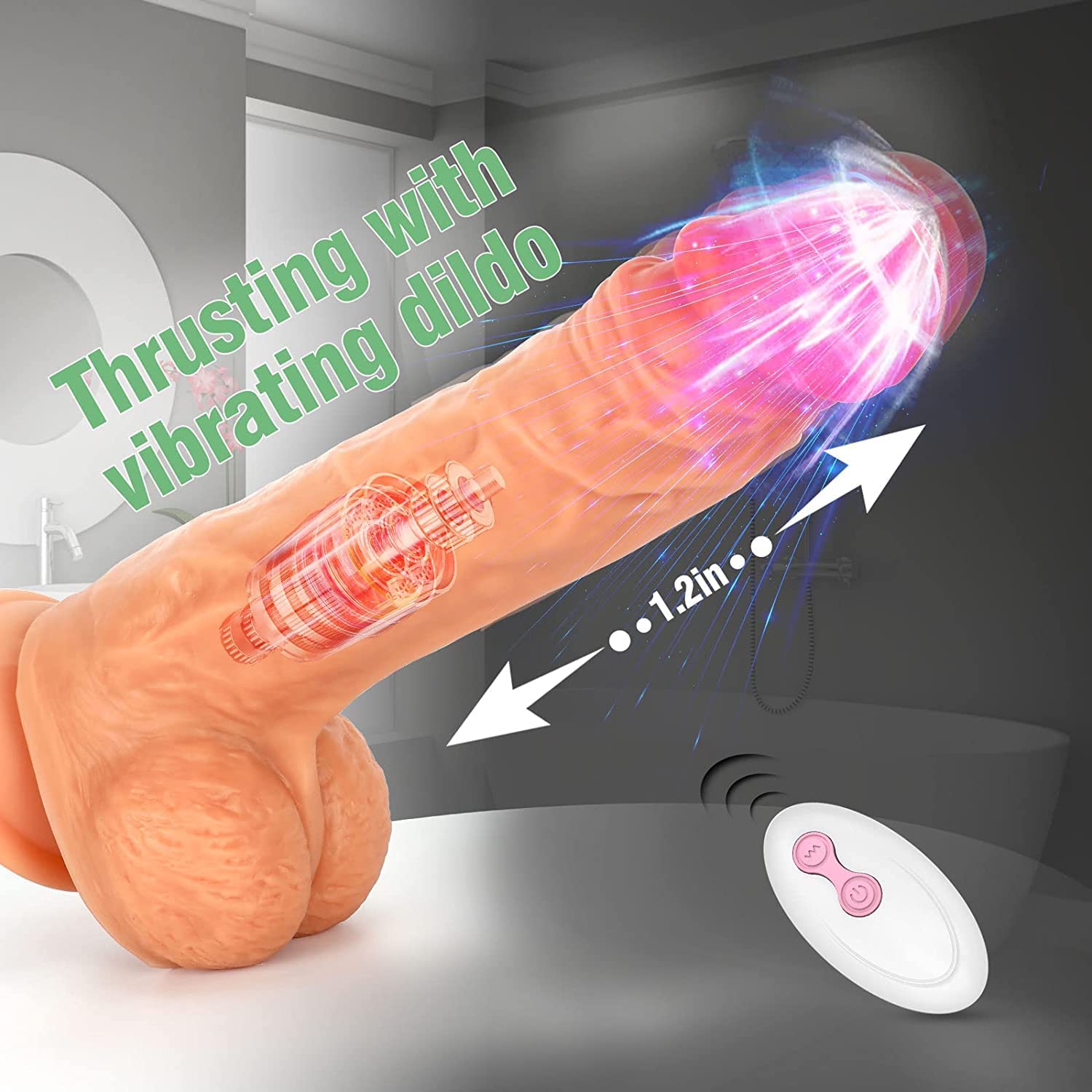 FIDECH 4 in 1 Rotating Thrusting Heating Vibrating Realistic Silicone Fidech FIDECH 4 in 1 Rotating Thrusting Heating Vibrating Realistic Silicone Fidech