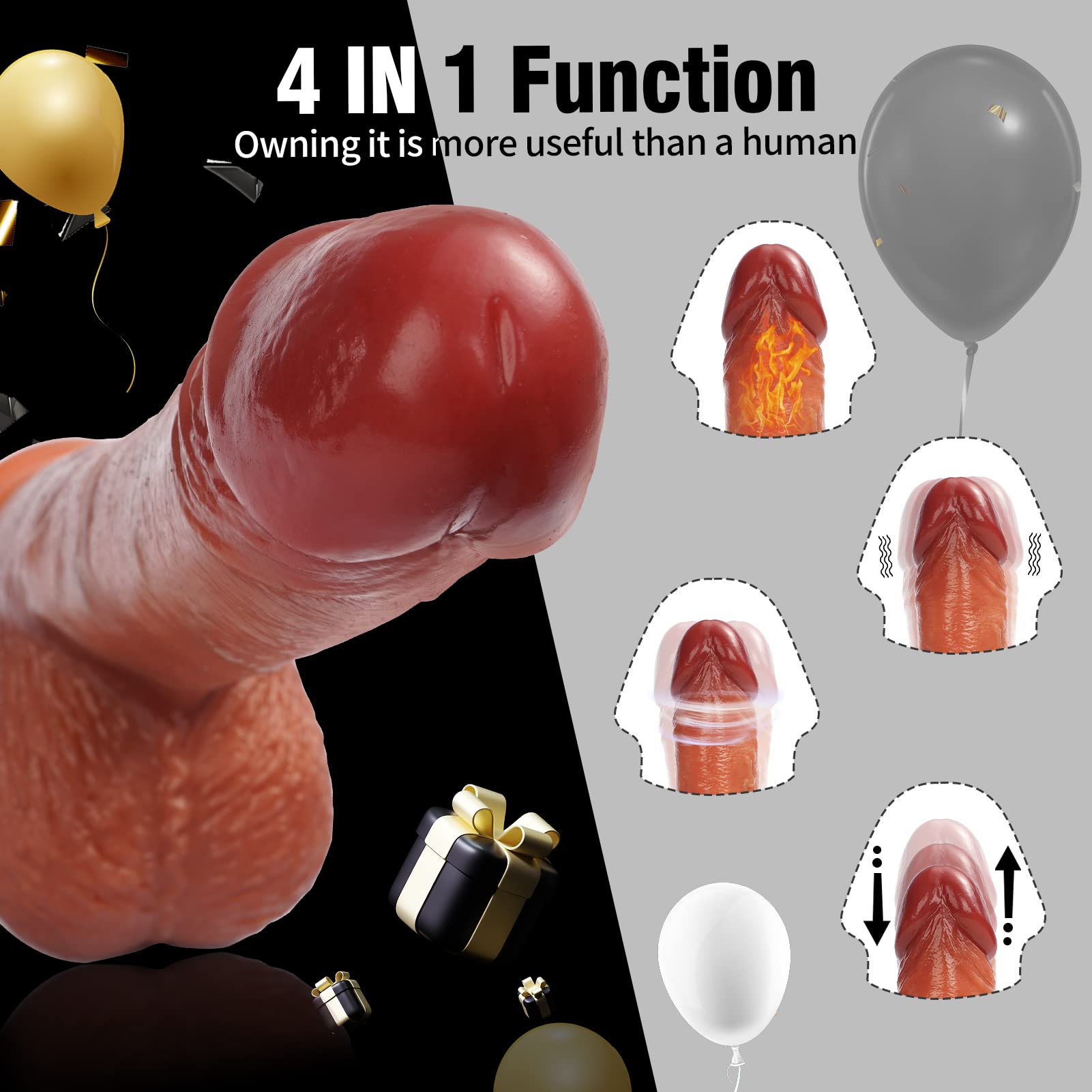 FIDECH Super Lifelike Multi Function Heating Automatic Dildo with Remote Controller