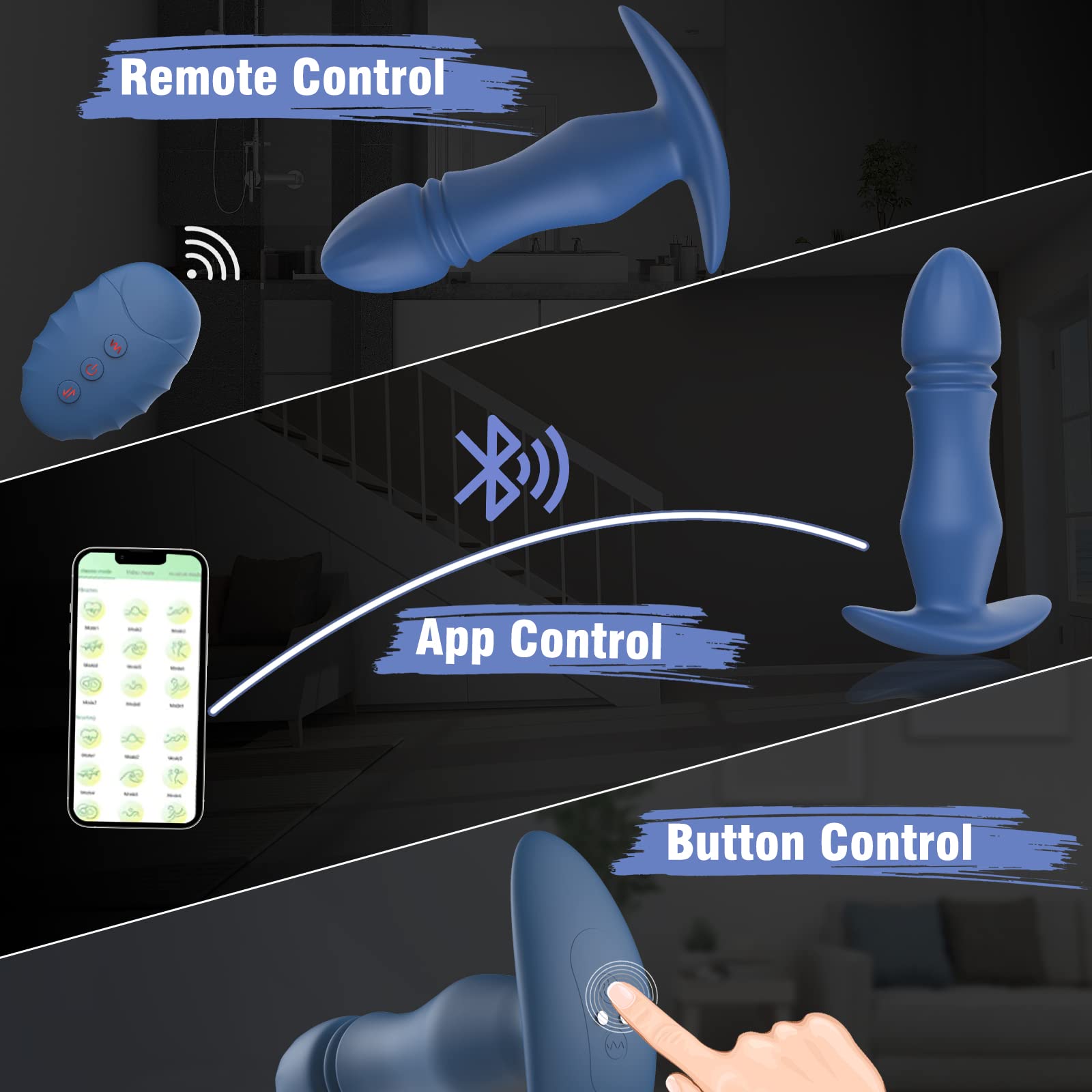 FIDECH APP & Remote Controlled 9 Thrusting Vibrating Butt Plug Fidech FIDECH APP & Remote Controlled 9 Thrusting Vibrating Butt Plug Fidech