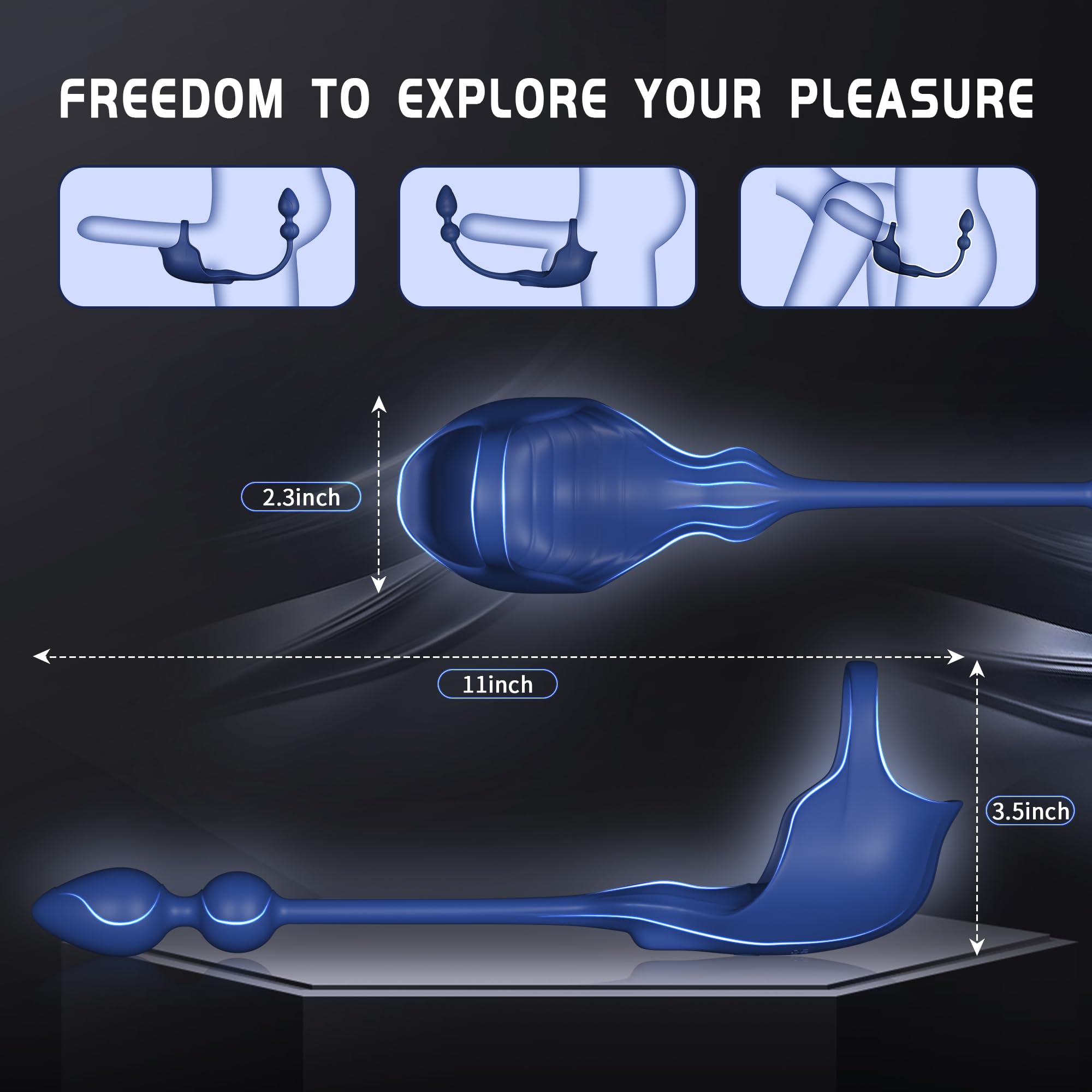 Manta Fourfold Pleasure APP Controlled Anal Vibrator with Cock Ring