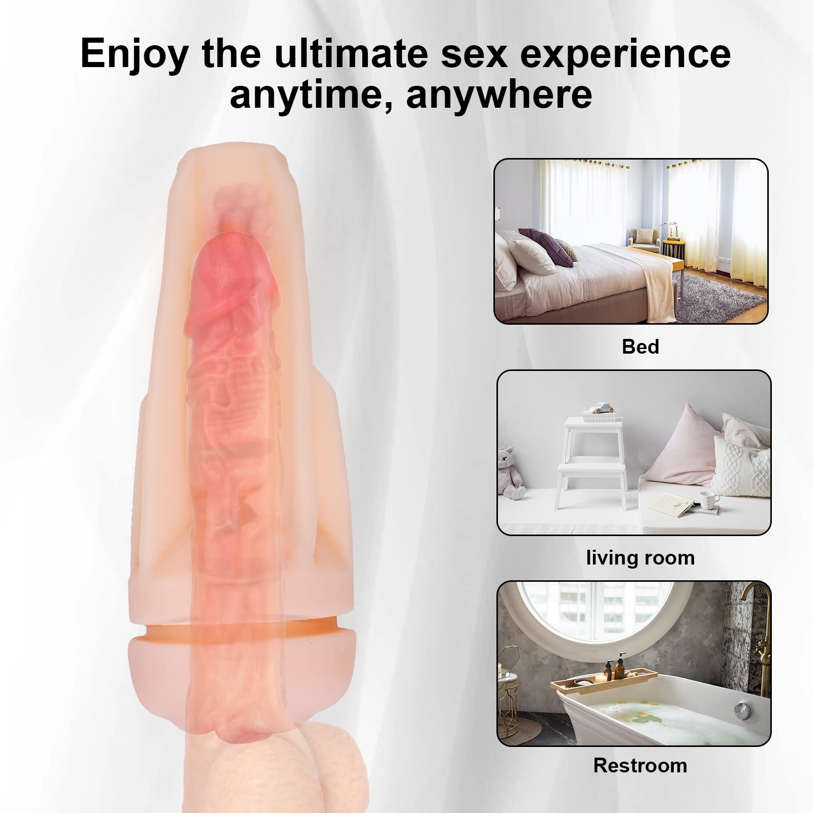 FIDECH Pussy Entrance Manually Adjustable Suction 10 Vibrating Masturbation Cup