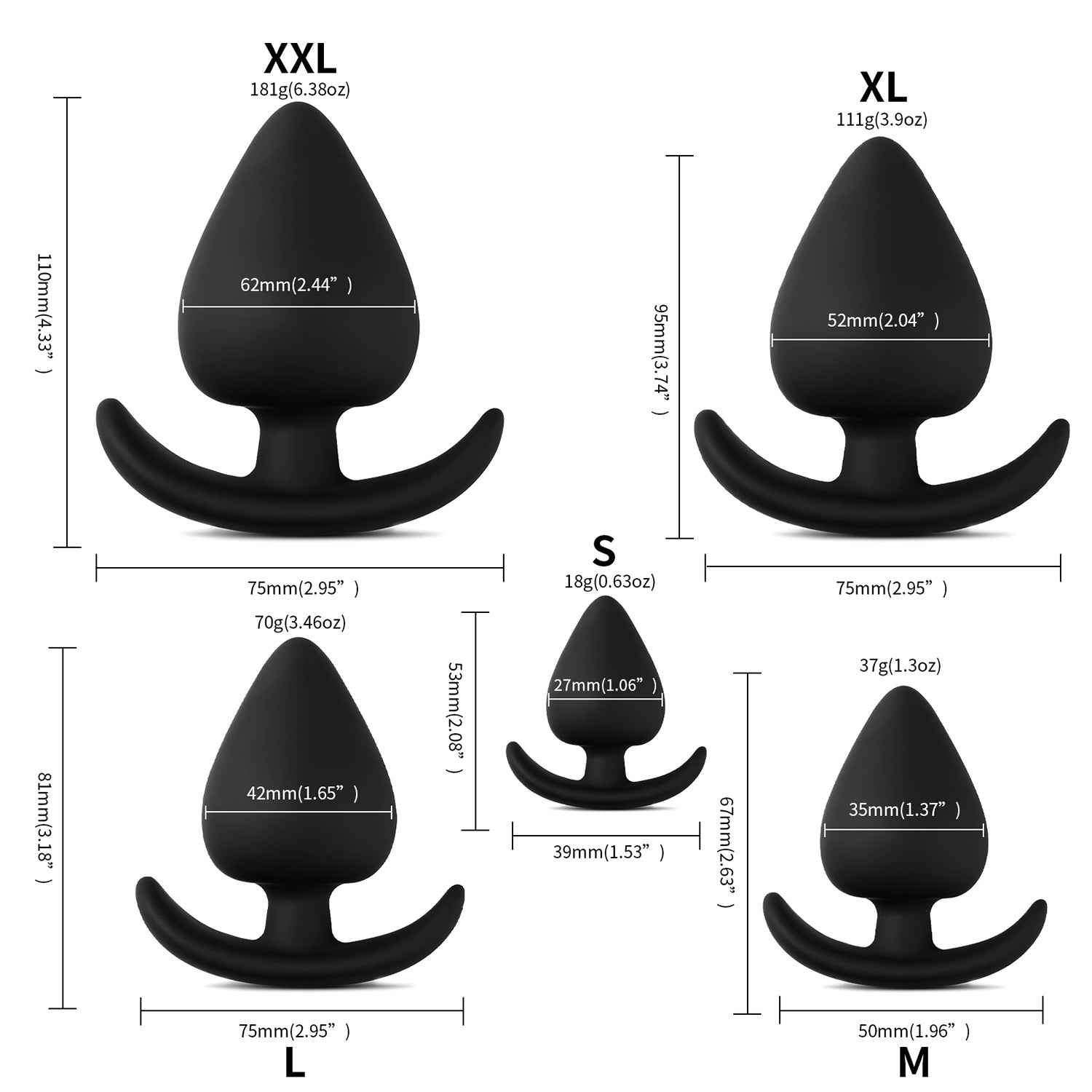 5 Piece Wearable Anal Training Pleasure Butt Plug Set Fidech 5 Piece Wearable Anal Training Pleasure Butt Plug Set Fidech