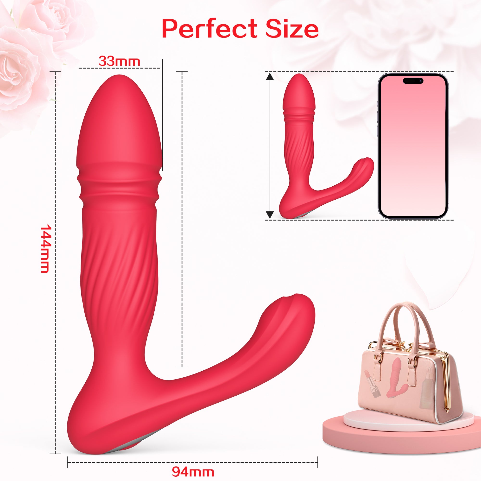 Surface-Ribbed Remote Control Thrusting Wearable Vibrator