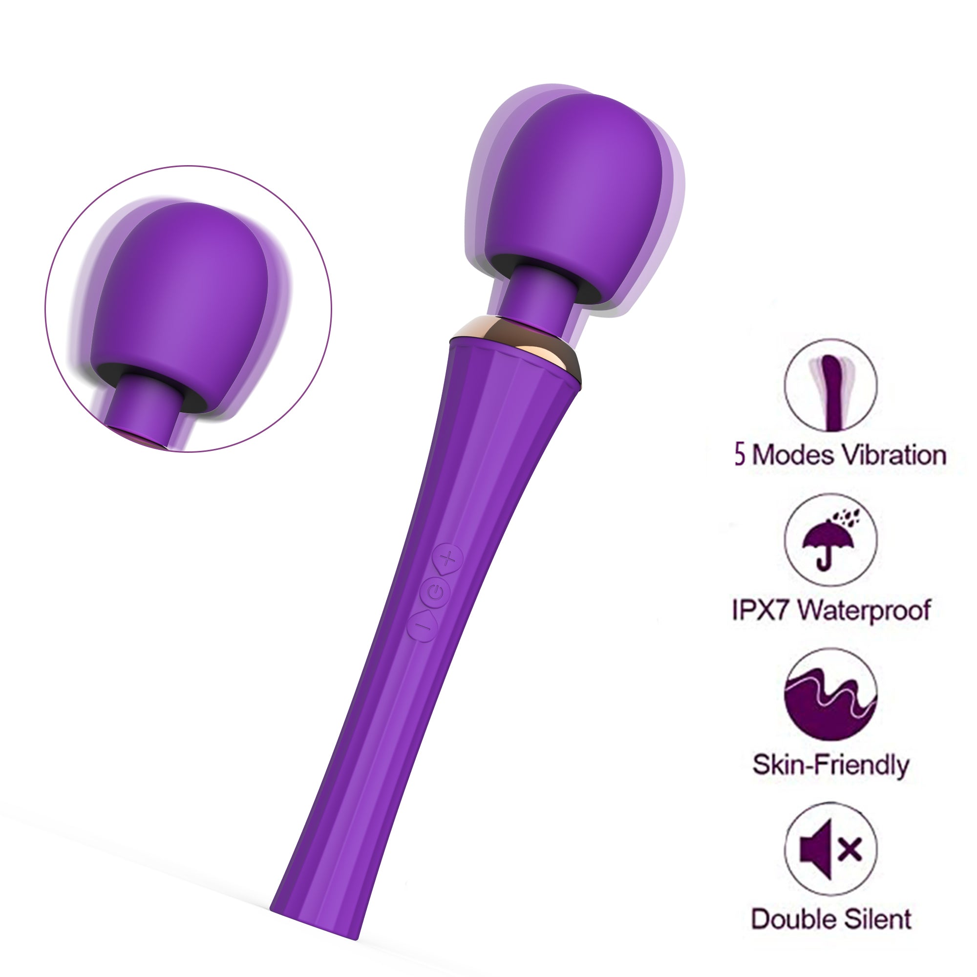 Vibratores, Rechargeable Magic Wand Massager 7 Speed Dual Vibratores, Rechargeable Magic Wand Massager 7 Speed Dual
