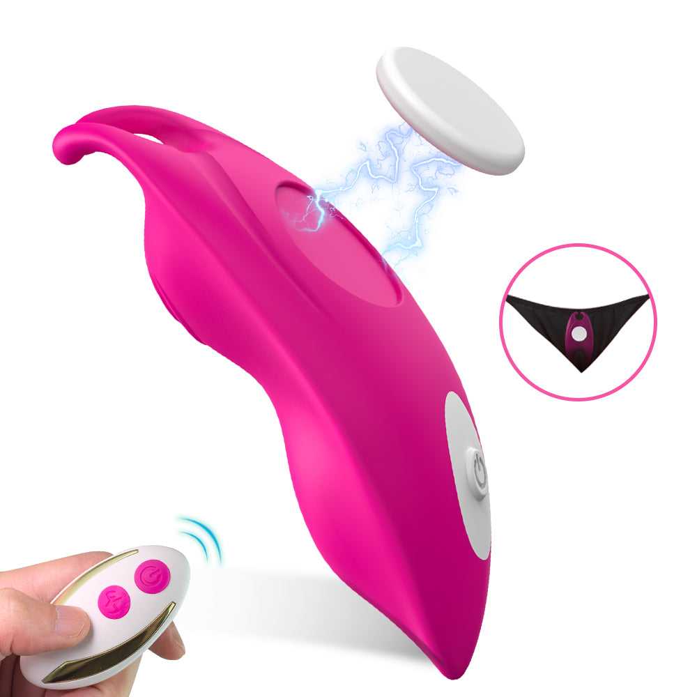 Butterfly Wearable Vibrator with Wearing Stability Enhancing Patch