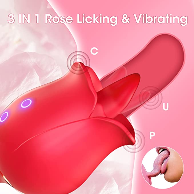 Rose Tongue Licking Vibrator with Vibrating Egg