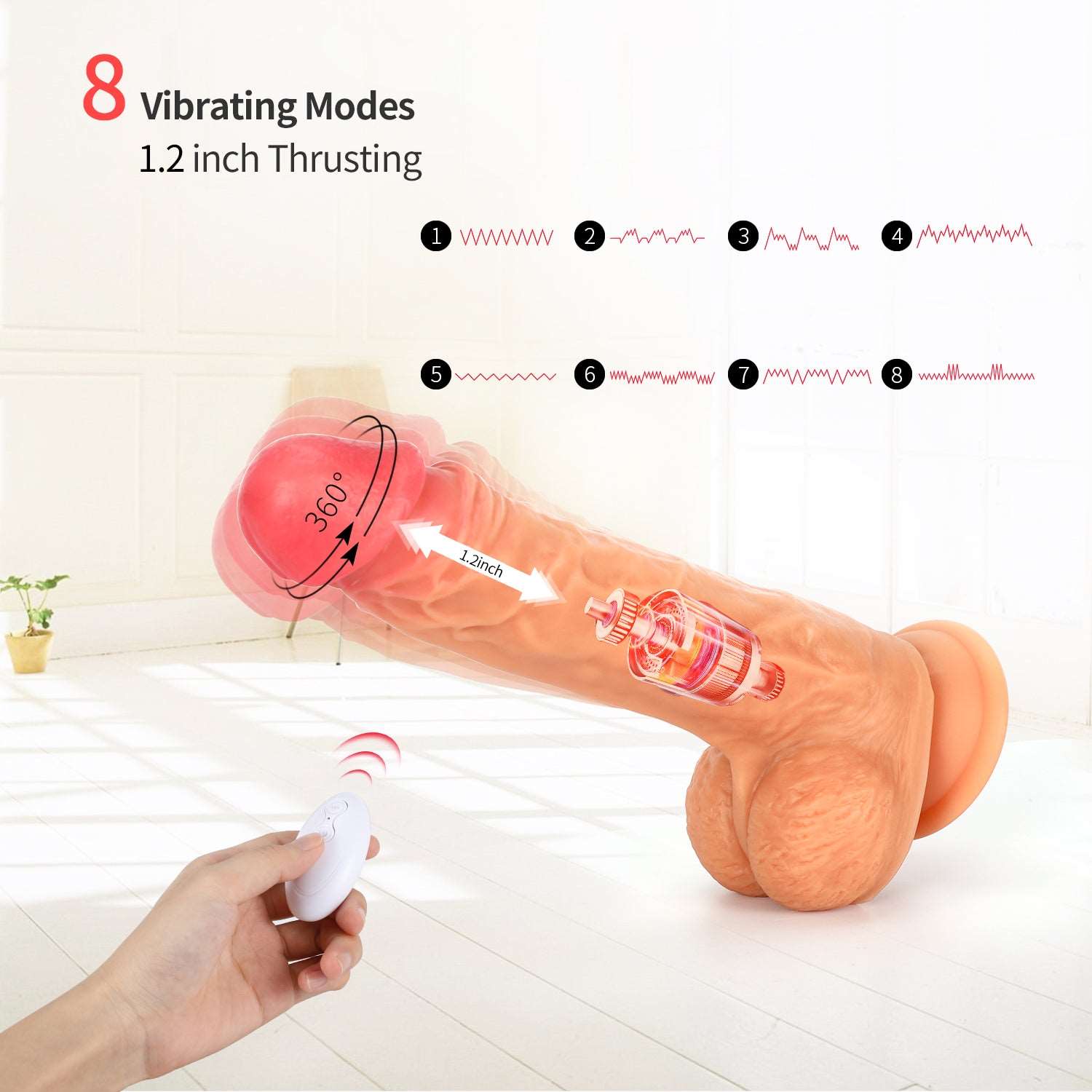 Thrusting Realistic Dildo Silicone Vibrator Toy for Women