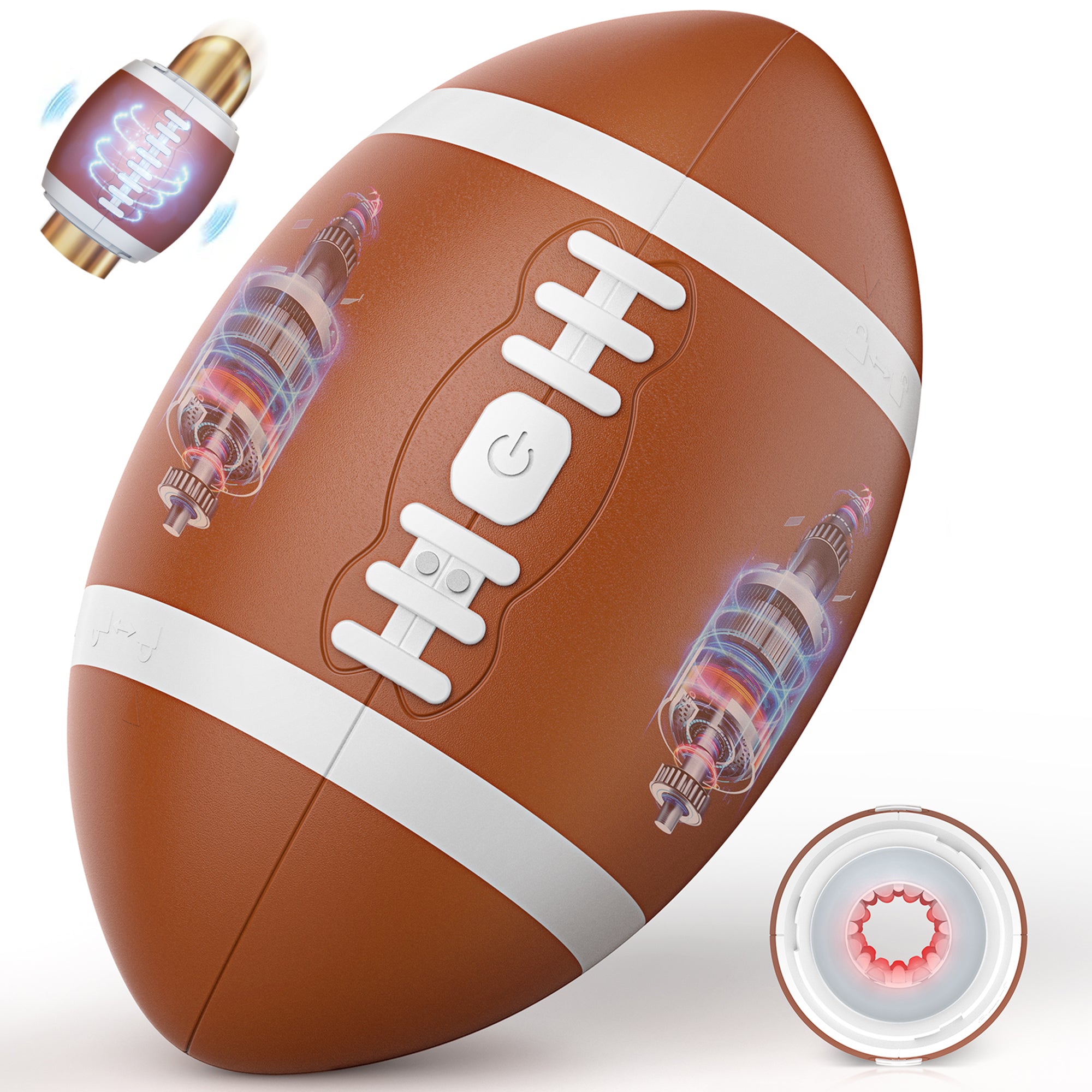 FIDECH Rugby Shaped Open-Ended 12 Vibrating Male Masturbation Cup