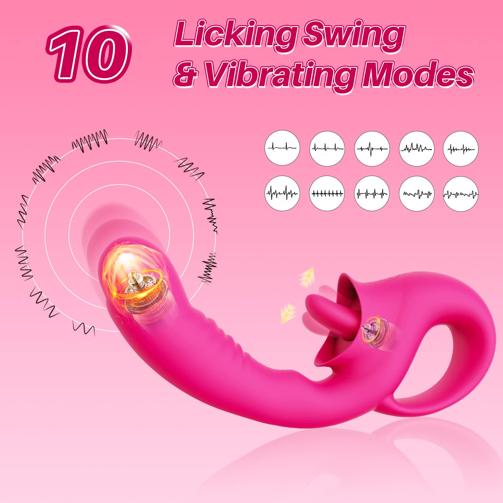 2 in 1 Tongue Licking G-Spot Clit Rabbit Vibrator