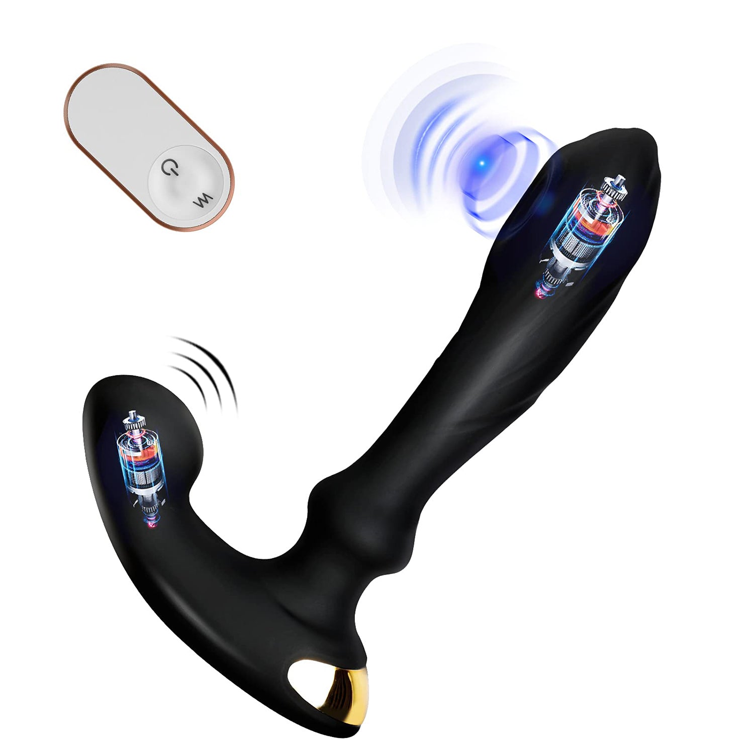 FIDECH Angle-Adjustable Prostate Tapping Perineum Stimulating Butt Massager With Remote Control