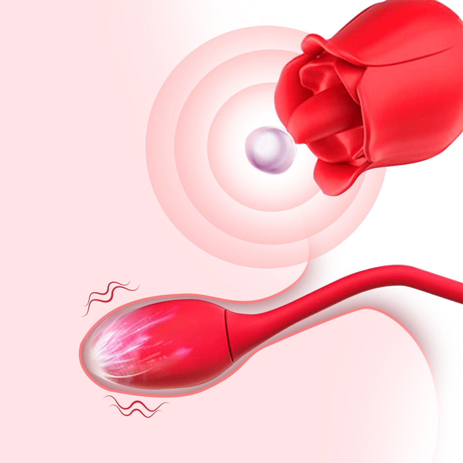 Rose Tongue Licking Vibrator with Vibrating Egg