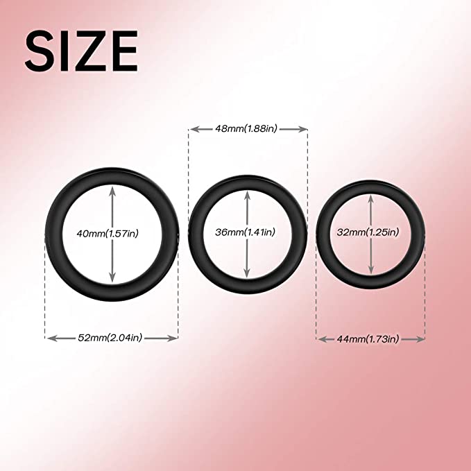 3 Piece Size Differentiated Male Enhancement Cock Ring Set