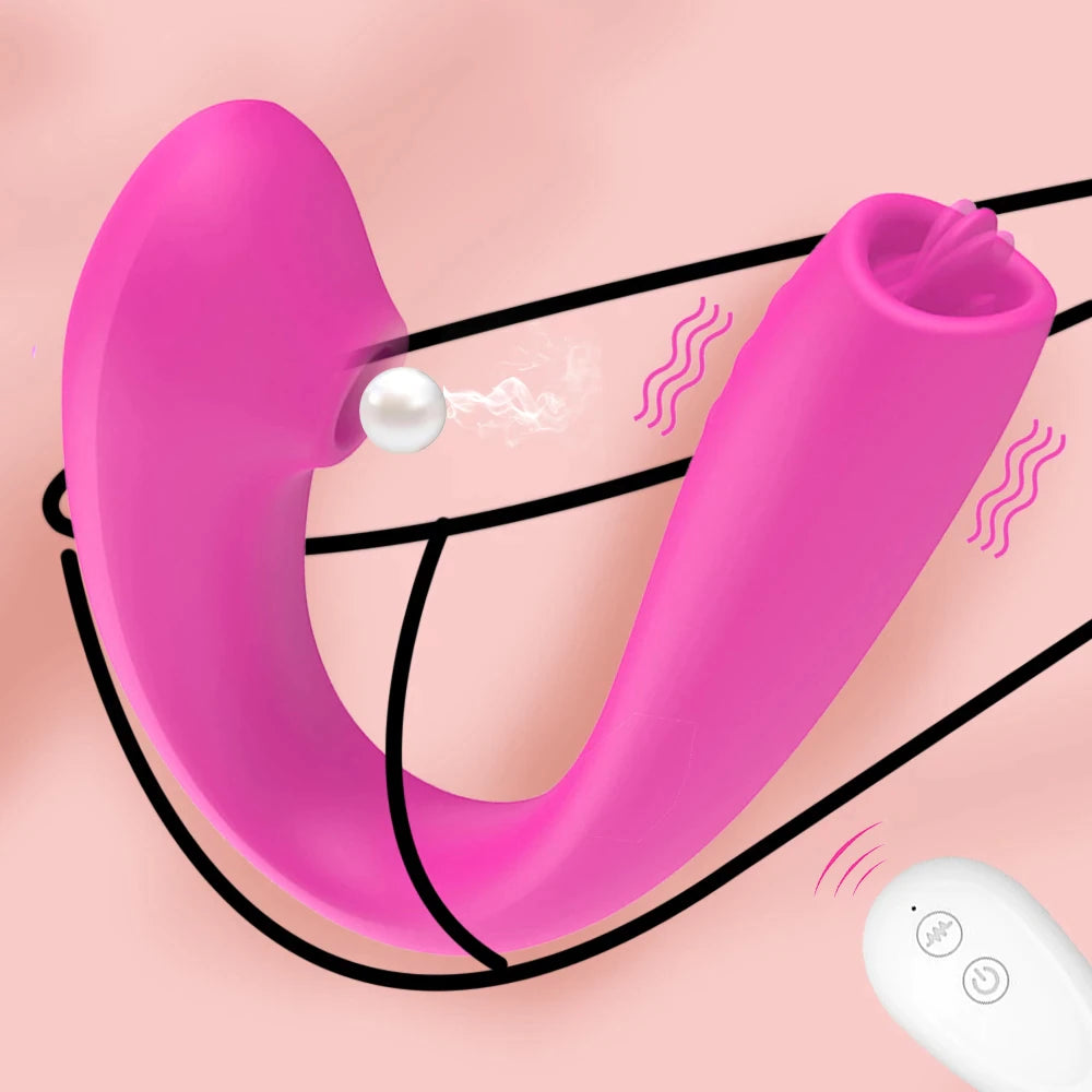 FIDECH Wearable Remote Control Vagina Licking Clit Sucking Vibrator