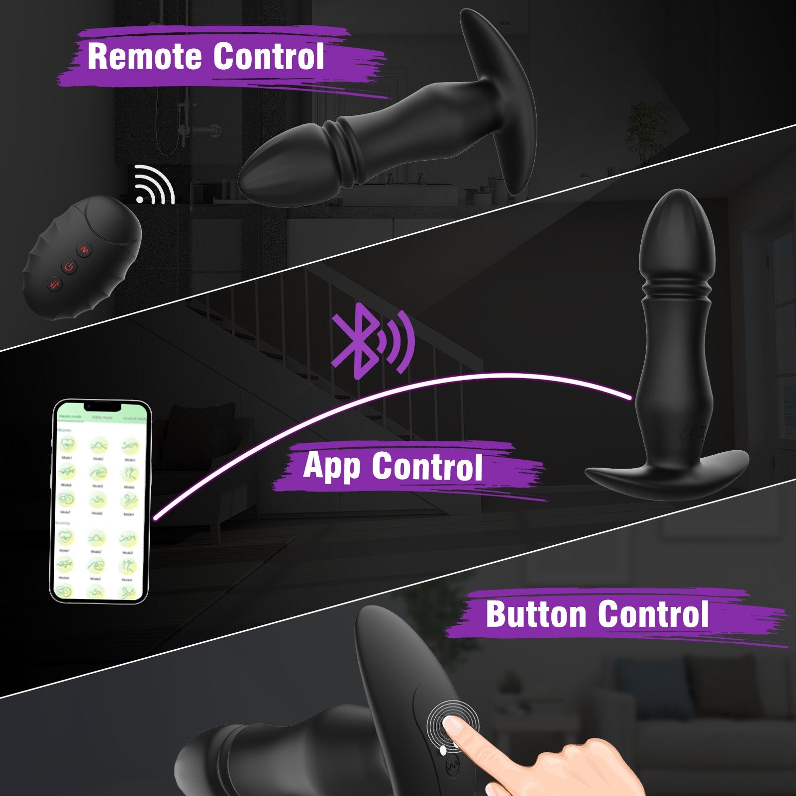 FIDECH APP & Remote Controlled 9 Thrusting Vibrating Butt Plug Fidech FIDECH APP & Remote Controlled 9 Thrusting Vibrating Butt Plug Fidech