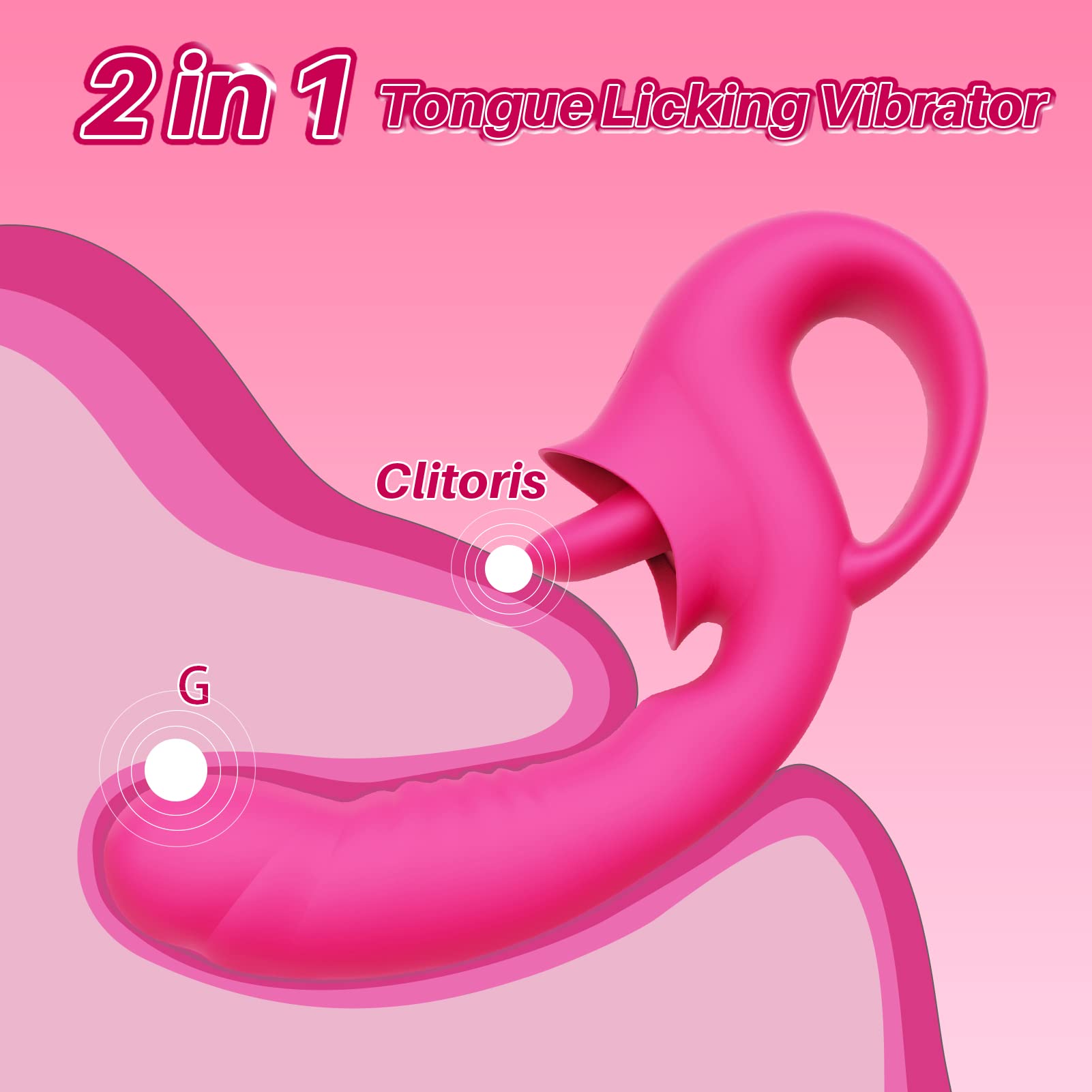 2 in 1 Tongue Licking G-Spot Clit Rabbit Vibrator