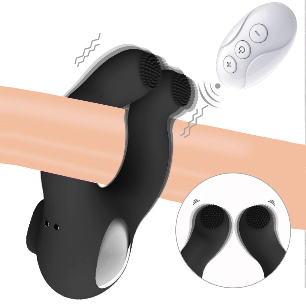 Couple Cock Ring Clit Licking Balls Teasing Vibrator