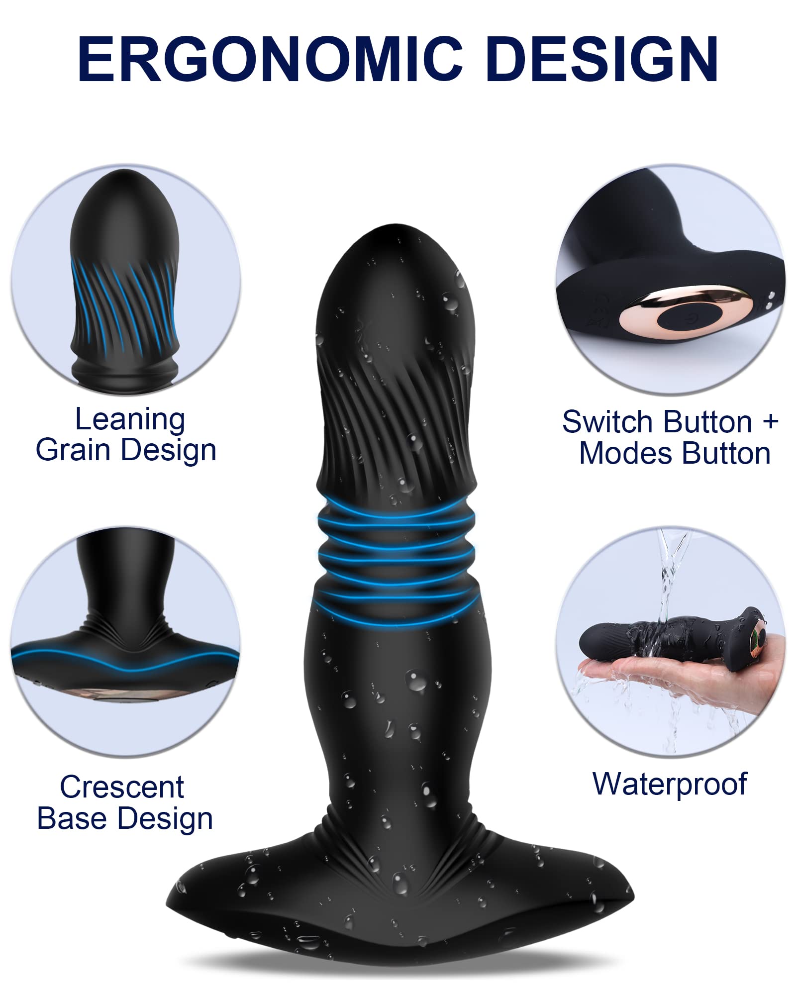 FIDECH Textured Remote Controlled Prostate Massaging Anal Plug