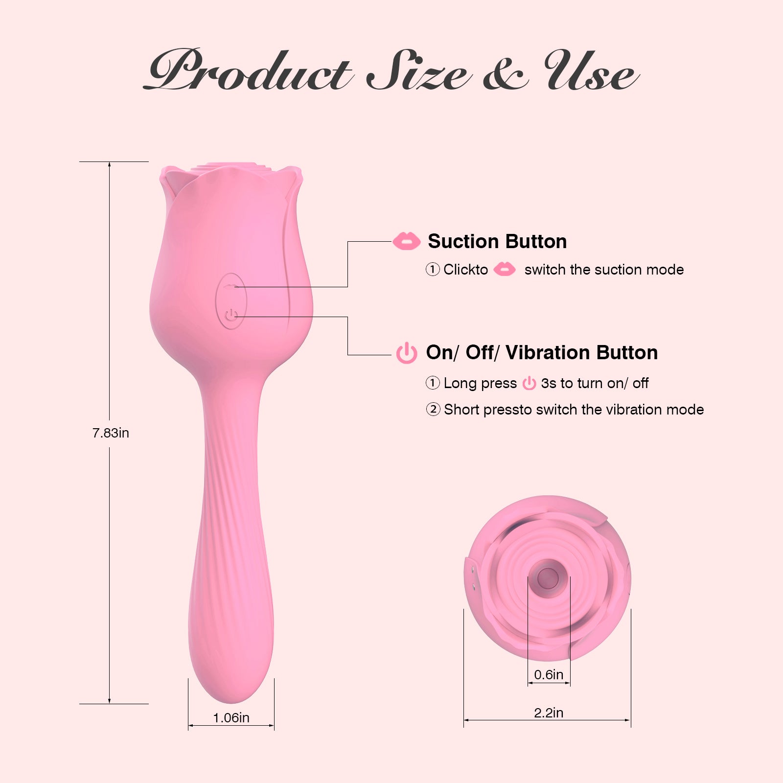 Rosalie 10-Mode Suction Rose Wand Vibrator